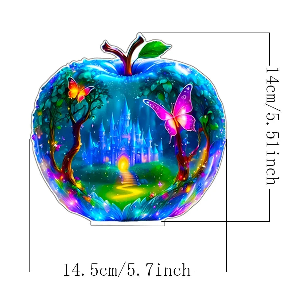 Crystal Apple Figurine Paperweight, Clear Apple Collectible Figurines Crafts, Home Office Handmade Statue Ornament Decoration Oasis Select style2