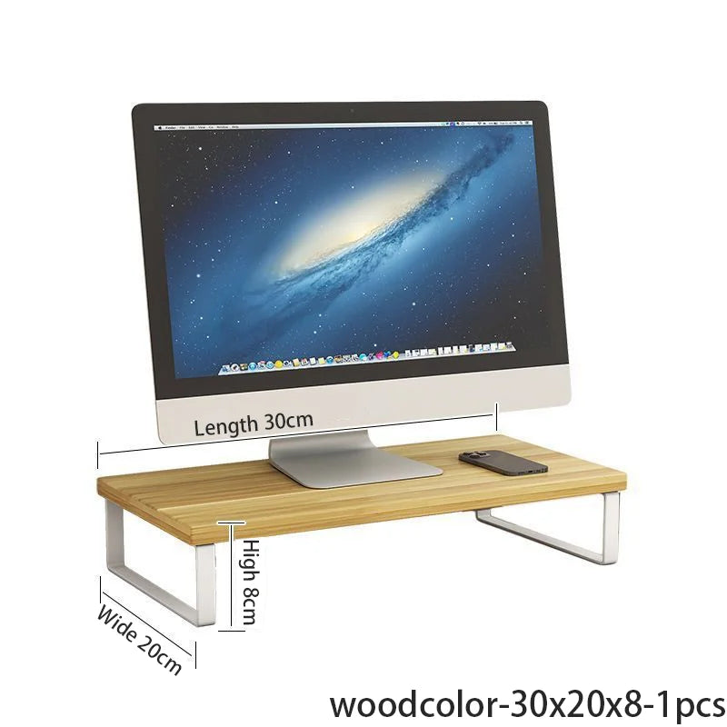Multiple sizes desktop computer with elevated laptop display elevated dormitory desktop storage office screen base bracket Oasis Select woodcolor-B-1pcs