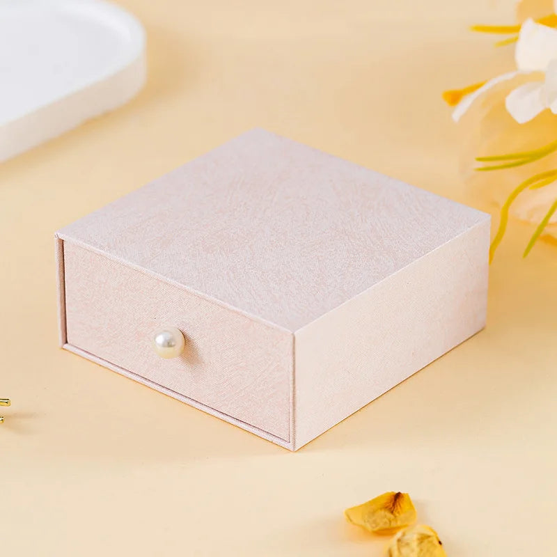 Velvet-Lined Heart Ring Box | Pearl Handle Jewelry Gift Box