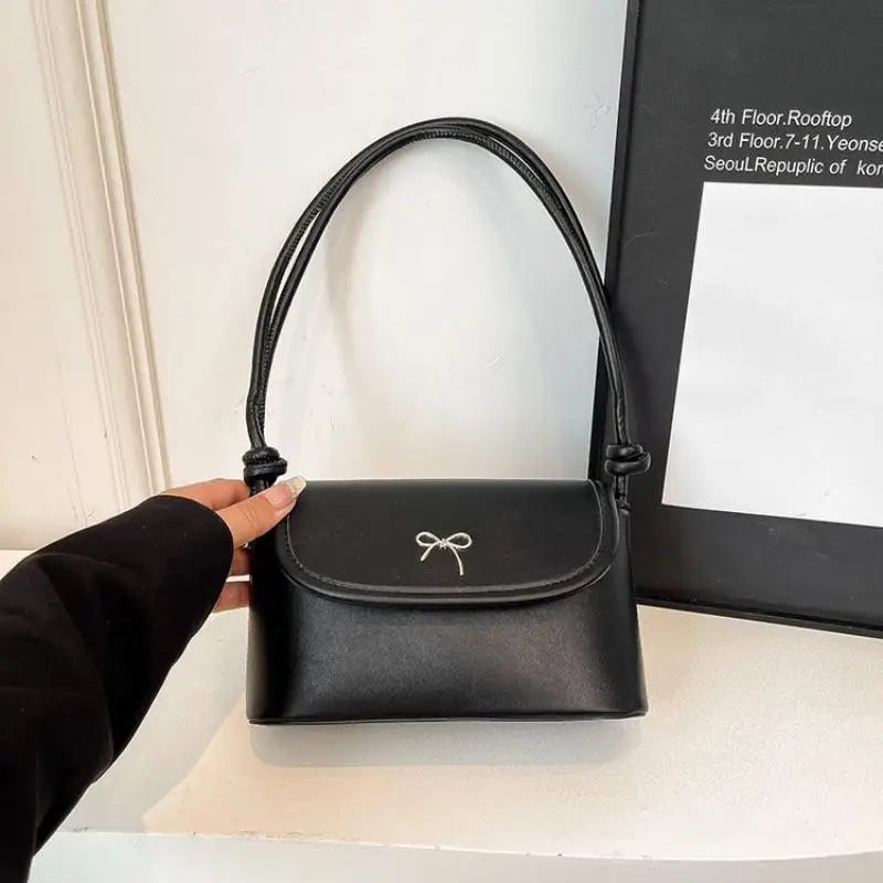 Women's Butterfly Knot PU Shoulder Bag | Small Square Bag