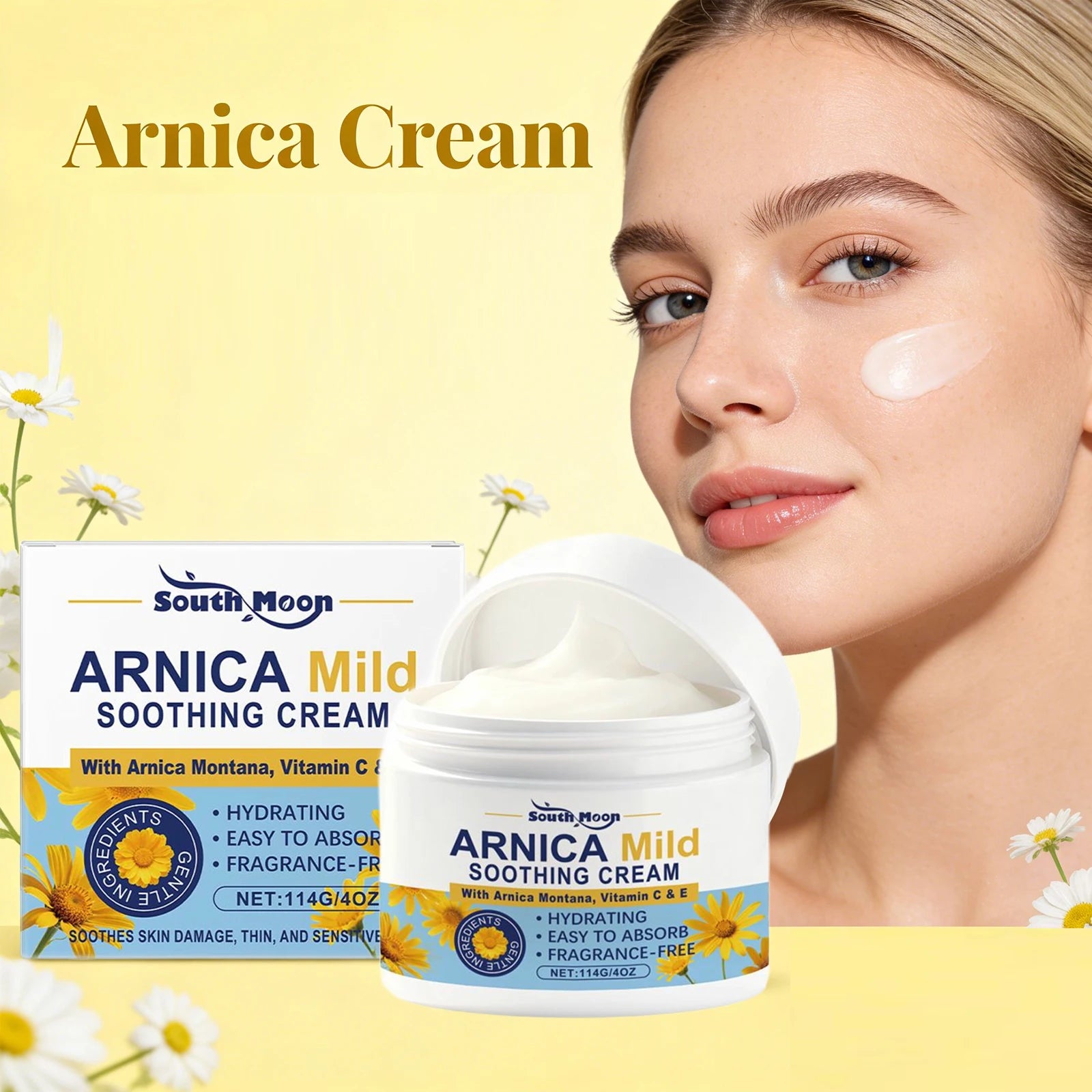 Soothing and Repairing Cream Repair Damaged Barriers Relieve Bruises Arnica Cream Reduce Swelling Marks Fragrance-Free Skin Care Oasis Select