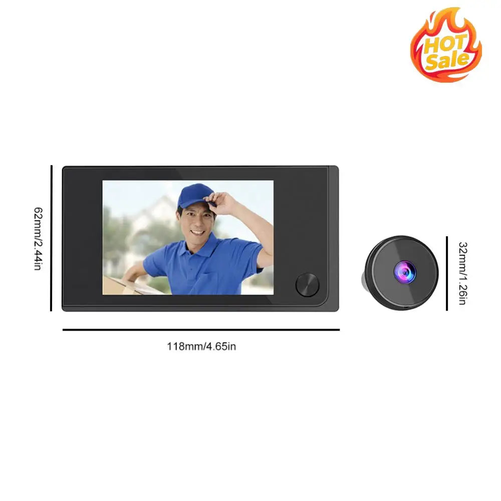 3.5 Inch Peephole Door Video Camera 120° Wide View Angle 1MP Wireless Video Doorbell Peephole Viewer Outdoor Monitor Smart Home Oasis Select