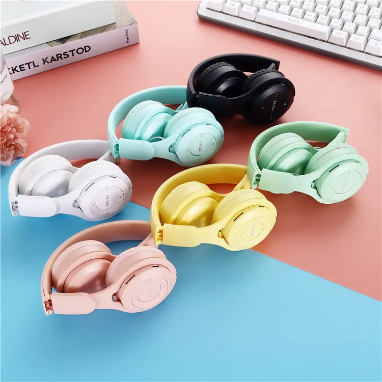 Y08 Wireless Bluetooth Headphone Macaron Headphones Stereo Headband Gaming Headset with Mic Gamer Girl Gift for Mobile Tablet Oasis Select