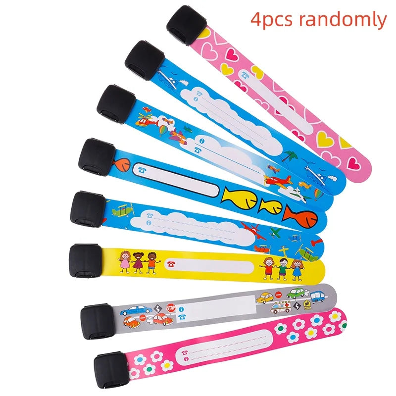 4/10Pcs Children Travel Outdoor Safe Anti-lost Wristband Safety Recognition Bracelet For Kids Adjustable Waterproof Reusable Oasis Select 4pcs