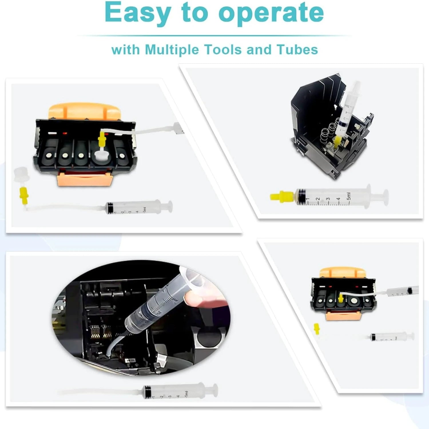 Universal Printhead Cleaning Kit for Epson EcoTank,HP,Canon, Brother Inkjet Printers:Unclog Nozzles & Fix Streaks/Print Quality Oasis Select