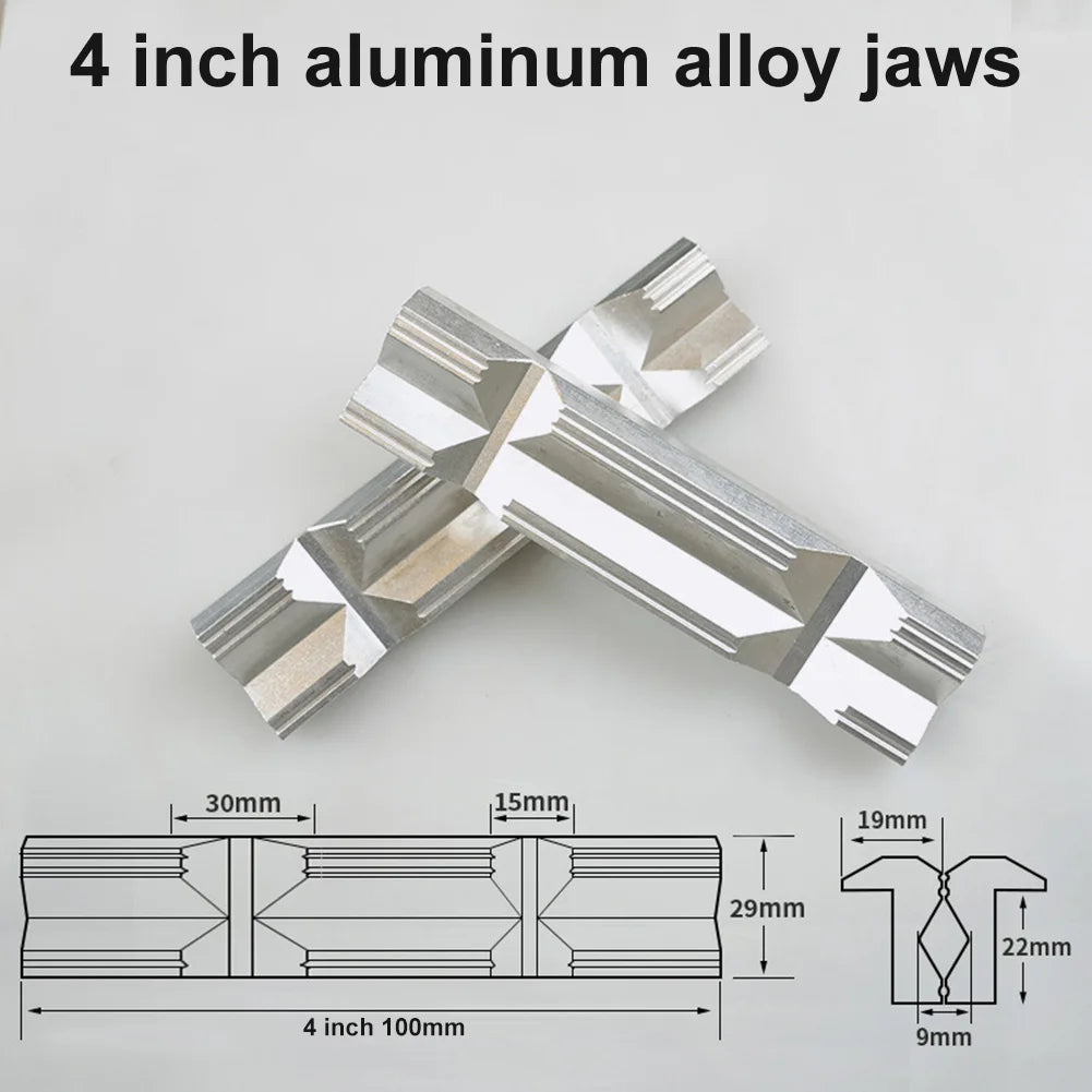 1pair 4/5/6/7/8 Inch V-clip CNC Milling Steel Vise Hard Jaw Fixture V-Type Jaw Aluminum Alloy Vise Jaws Hand Tools Oasis Select 4 inch