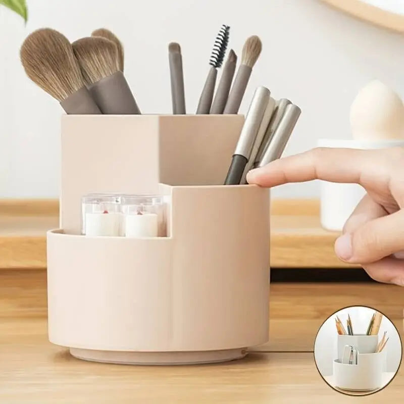 360 Rotating Large Capacity Rotating Pen Holder Desk Pencil Storage Box Organizer Makeup Brush School Office Stationery Supplies Oasis Select