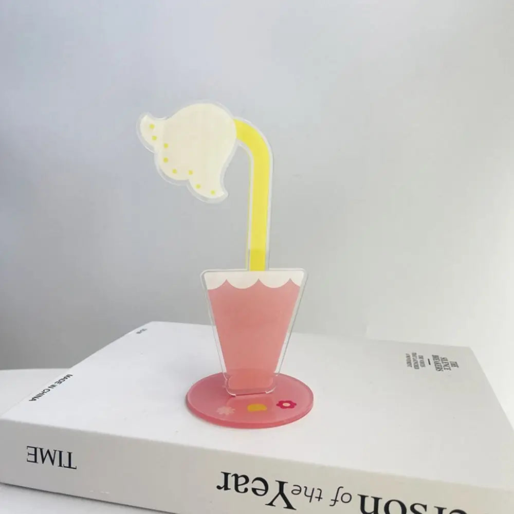 Cute Cartoon Acrylic Memo Clip Decoration Flower Shape Photo Display Stand Korean Style Multi-purpose Cartoon Note Holder Oasis Select