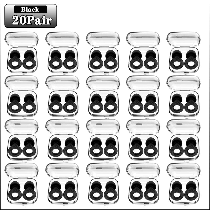 20Pairs Soundproof Silicone Sleep Anti-sound Earplugs Sleep Sleep Special Anti-noise Learning Ear Plugs Noise Cancelling Earplug Oasis Select Black-20Pairs