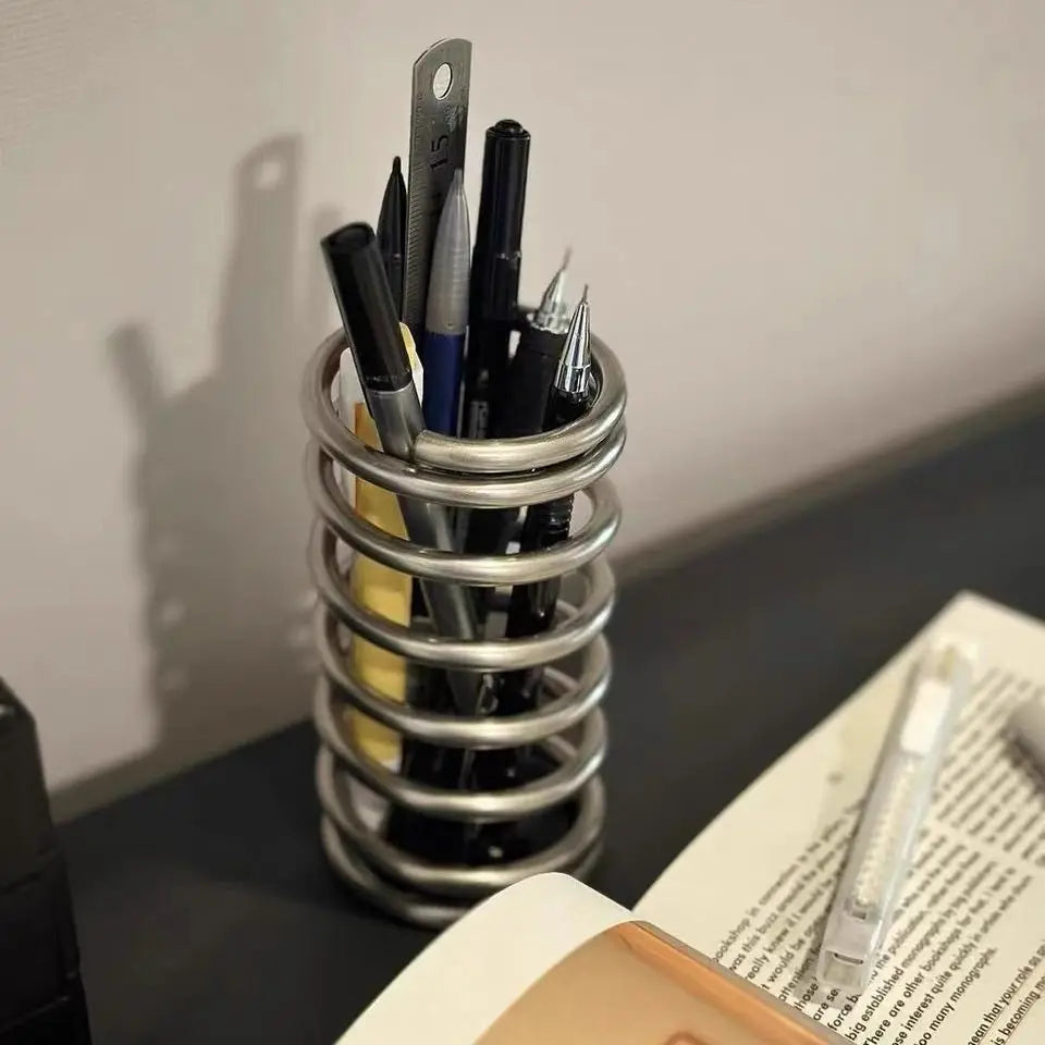 Creative Stainless Steel Metal Toothbrush Holder Rack Bathroom Toothware Toothpaste Makeup Brush Storage Decoration Storage Rack Oasis Select