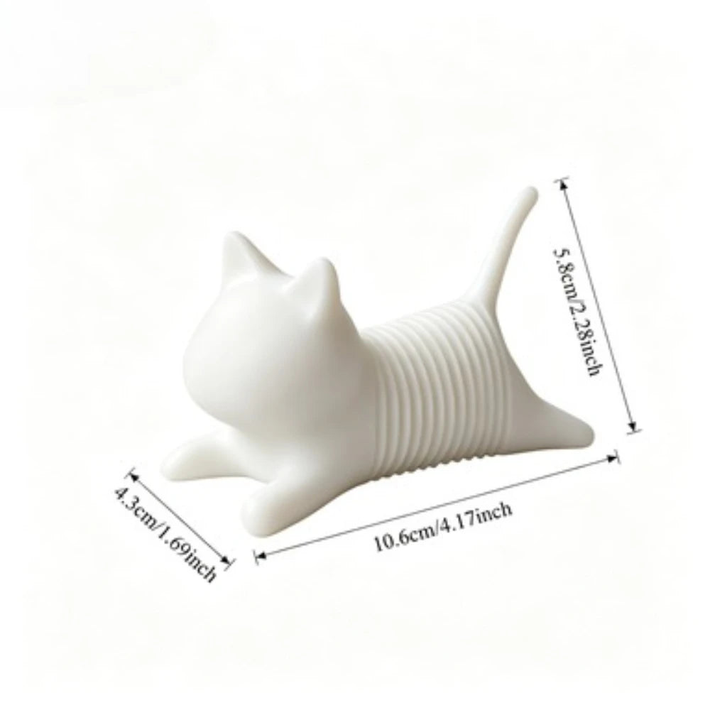 3D Printed Spring Cat Figurine Flexible Wobble Kitty Statue Cute Fidget Cat Desktop Decor Novelty Stress Relief Collectible Gift Oasis Select lie down 2