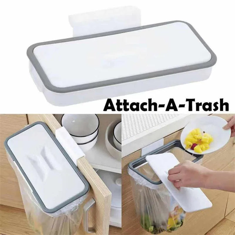 Hanging Trash Bag Holder – Cabinet Door Garbage Rack Organizer
