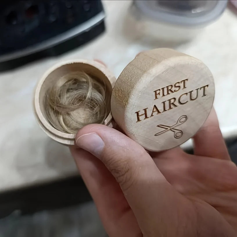 Wooden Fetal Hair Keepsake Box, Lightweight Minimalist Storage Case, Portable Baby First Memory Souvenir Gift for New Parents Oasis Select
