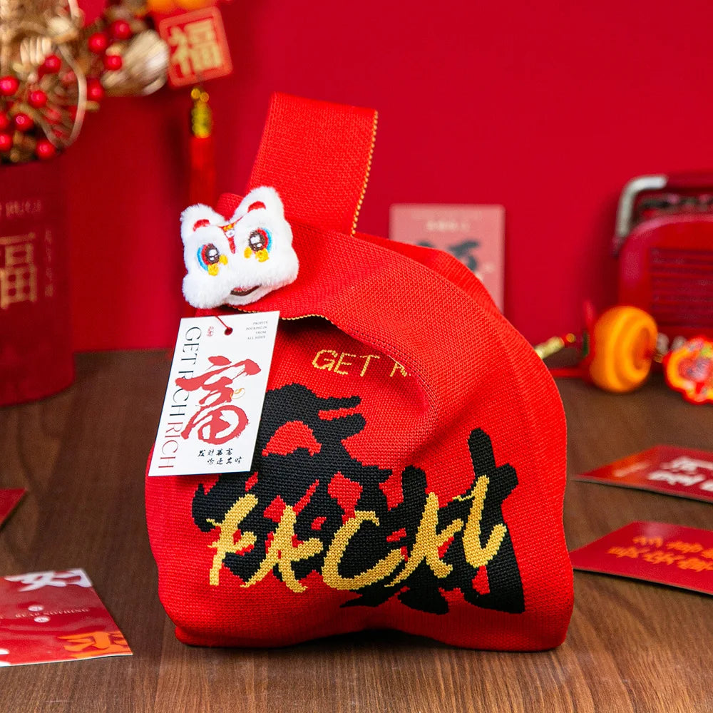Year of the Horse Knitted Tote Bag | Reusable Gift Bag 2026