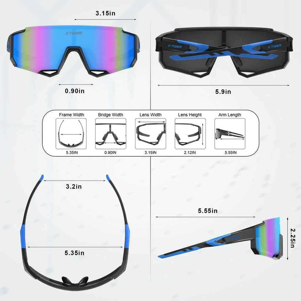 X-TIGER Color Polarized Cycling Glasses Men Women Sports Sunglasses Road MTB Bike Bicycle Riding Protection Goggles Eyewear Oasis Select