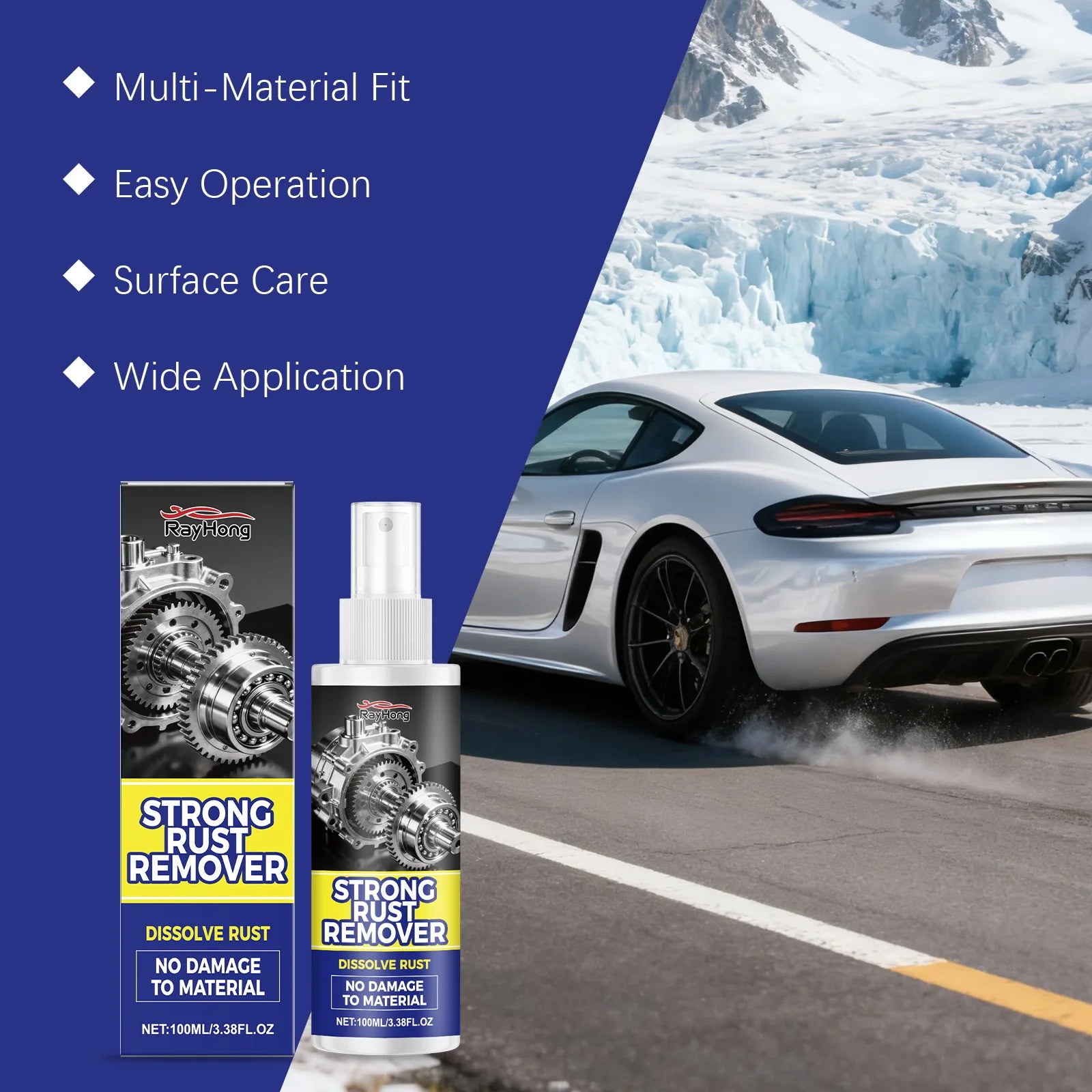 Rust Remover Spray for Car Household Hardware Metal Surface Cleaner Prevents Corrosion Multi Purpose Auto Parts Derusting Agent Oasis Select