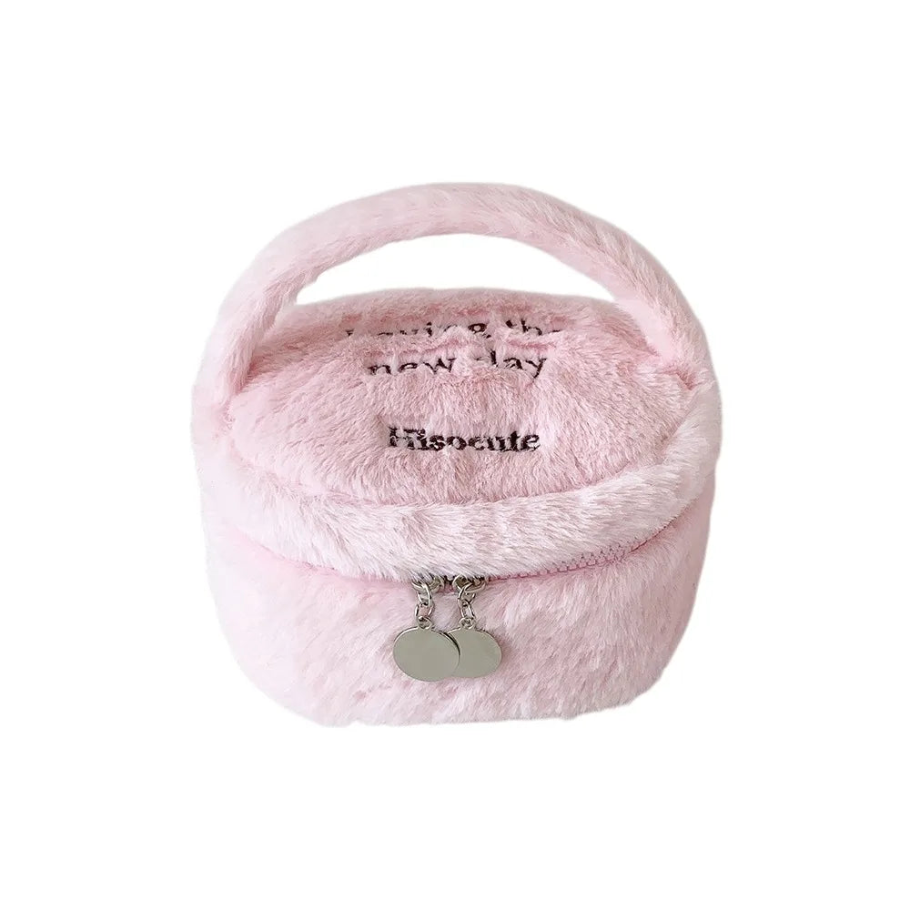Plush Cosmetic Bag – Travel Makeup & Toiletry Organizer Pouch