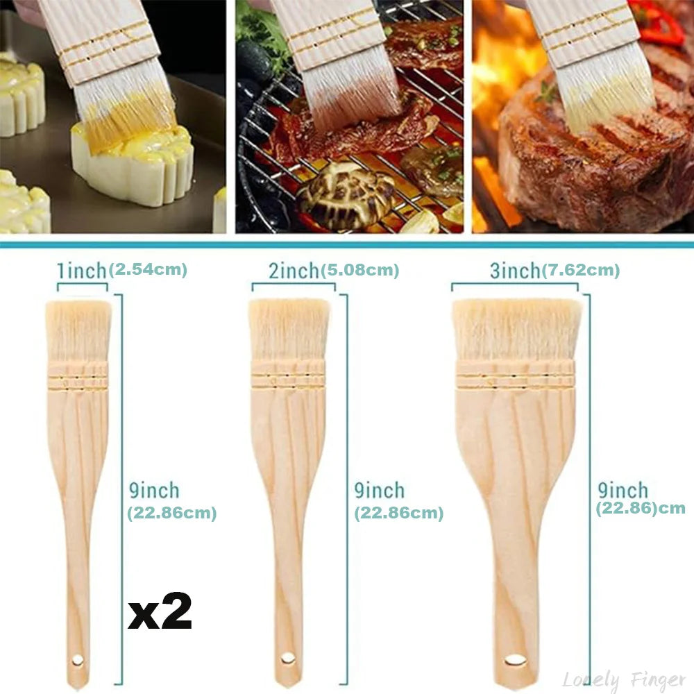 4Pcs Flat Hake Brushes Artist Painting Brushes Set Wool Bristles Wash Brush for Watercolor, Ceramic and Pottery Painting Oasis Select