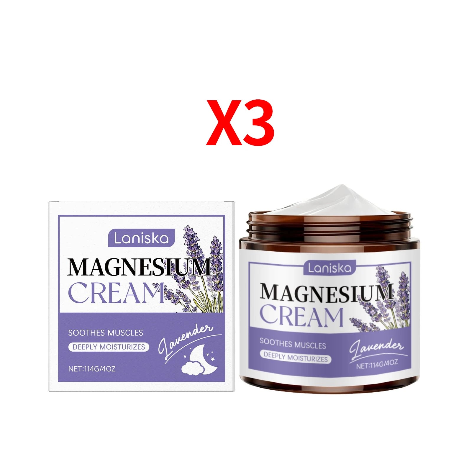 Laniska Lavender Magnesium Body Cream – Sleep & Skin Care