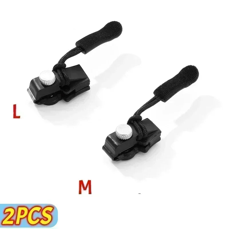 2-6pcs 3 Different Size Zipper Repair Kit Universal Instant Fix Zip Replacement Zip Slider Teeth Rescue Zipper For Tailor Tool Oasis Select L M-2PCS