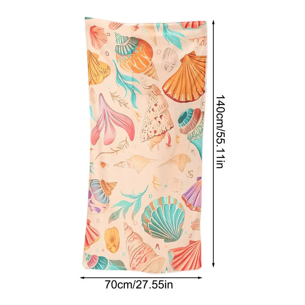 Beach Towel Printed Towel Portable with Storage Bag Large Beach Towel Bath Towel Quick-drying Towel for Vacation Outdoor Oasis Select S