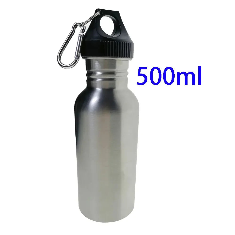 500/750/1000ml Stainless Steel Sports Water Cup Portable Carabiner Yoga Camping Hiking Fishing Mountaineering Outdoor Sports Oasis Select 500ml