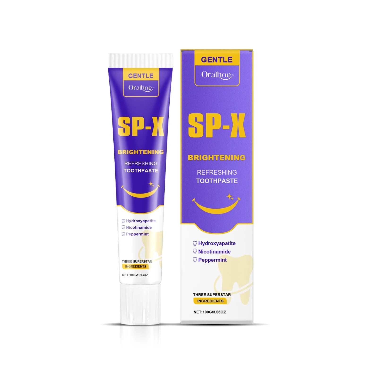 Oralhoe Teeth W-hitening Care Toothpaste Fresh Breath Remove Stains Improve Bad Breath Gingiva Protection Clean Oral Care Cream Oasis Select 100g Boxed