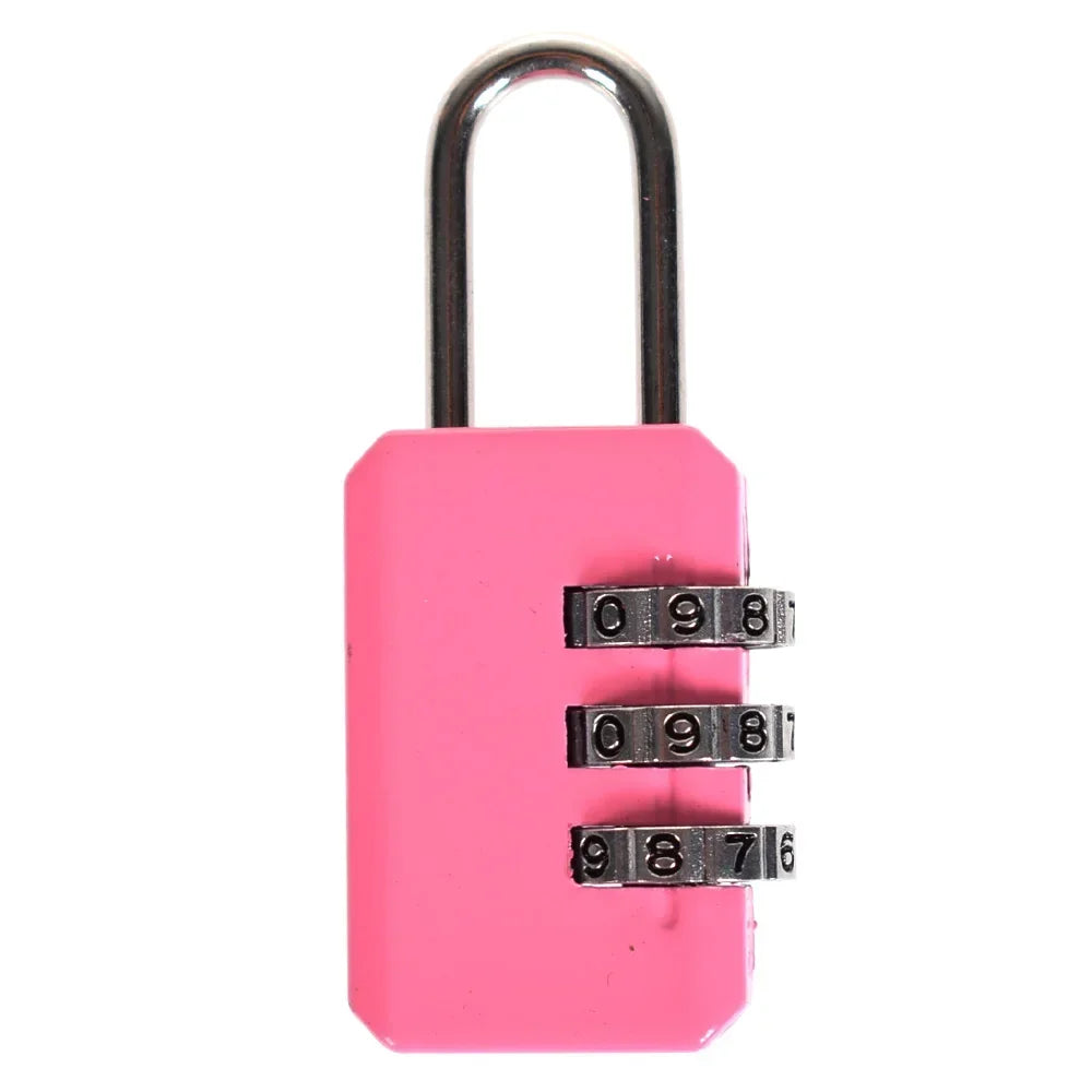 3-Dial Resettable Combination Padlock – Luggage, Gym & Travel