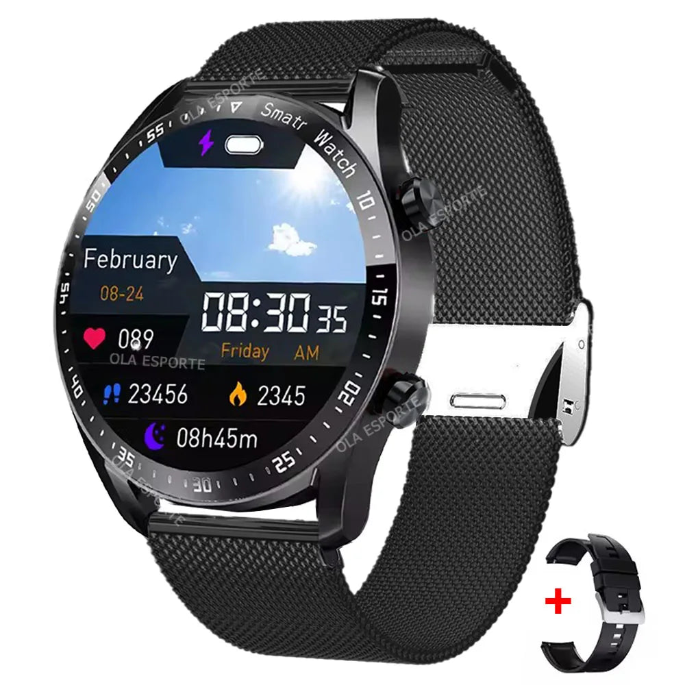Ola Esporte Men's Bluetooth Smartwatch AMOLED ECG+PPG GPS