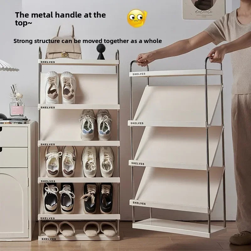 Multifunctional shoe rack doorway dormitory rental room storage shoe cabinet household bedroom large capacity multi-layer Oasis Select