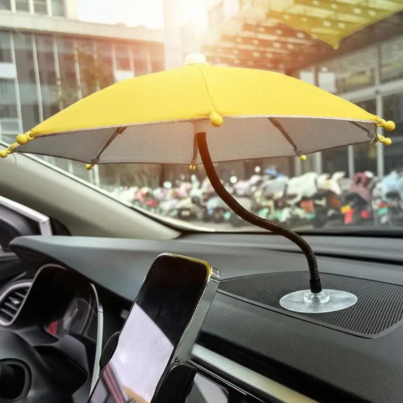 Bending Design Car Phone Sunshade Anti-glare W Adhesive Clip Phone Umbrella 360° Rotation Adjustable Non-slip Auto Phone Bracket Oasis Select