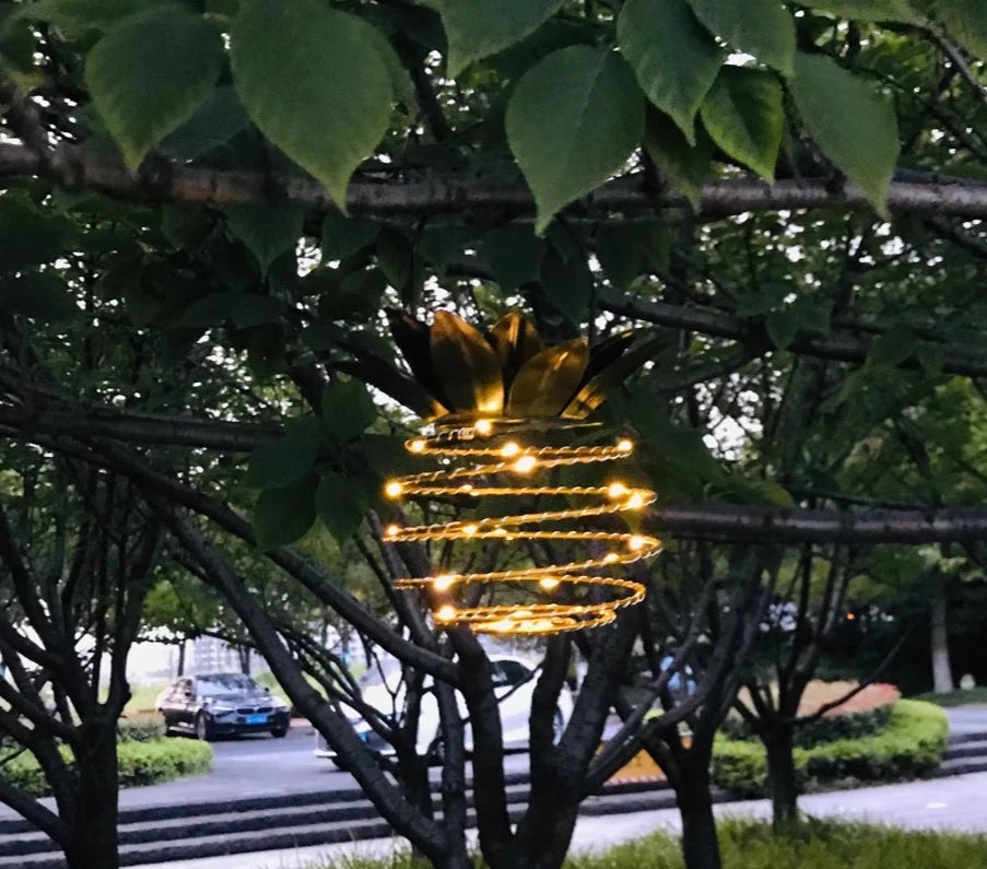 Solar Lamps Pineapple Iron Art Lanterns Led Copper Wire Light Strings Outdoor Waterproof Garden Decorative Hanging Lamps Oasis Select