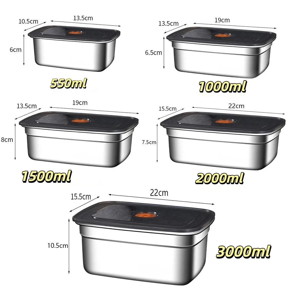 316 Stainless Steel Leak-Proof Bento Lunch Box | 500–3000ml