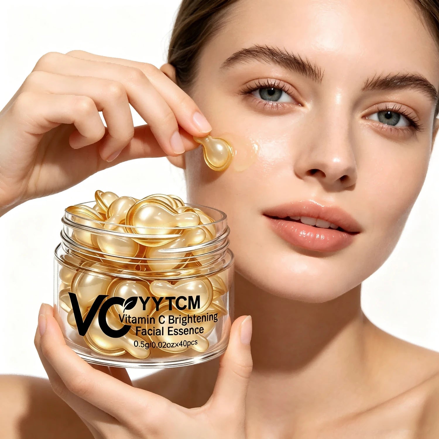 Vitamin C Facial Serum, Moisturizing and Brightening, Firming the Skin, Contains Vitamin E, Retinol, Hyaluronic Acid Facial Skin Care Serum, 18 Capsules/30 Capsules/40 Capsules/50 Capsules/60 Capsules/80 Capsules/100 Capsules Oasis Select