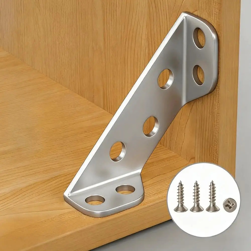 4/10/20pcs Stainless Steel Corner Brackets 90° Angle Three-sided Support Thickened Universal Furniture Fixed Bracket Connector Oasis Select