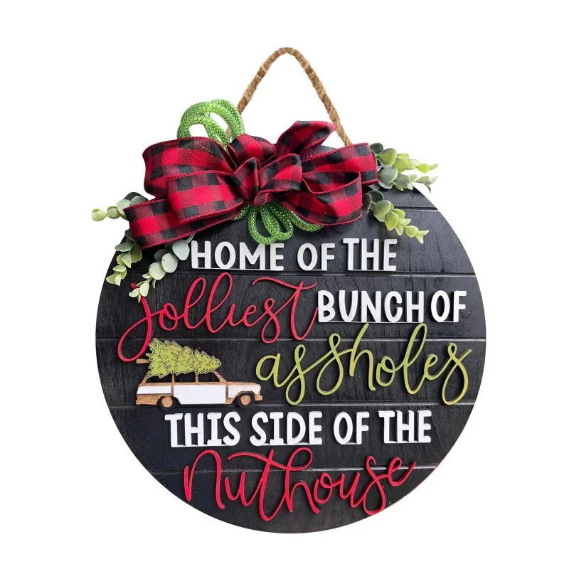 Fun Front Door Sign Christmas Decorations Wreaths Party Supplies Wooden Crafts Door Listing Oasis Select