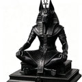 Gold Plated Anubis Guardian Sculpture Ancient Egyptian Jackal God Sitting Statue Spiritual Altar Tabletop Decor Collectible Oasis Select black