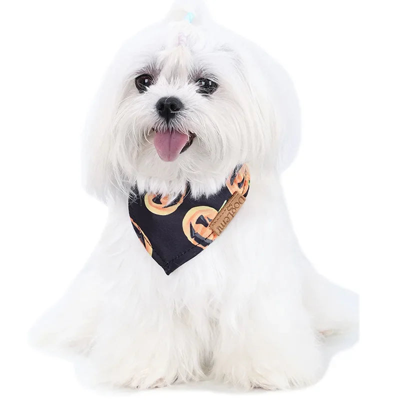 Dog Pet Triangle Towel Halloween Party Dog Bandana Adjustable Pet Scarf Bib For Dogs Pet Dog Grooming Accessories Oasis Select