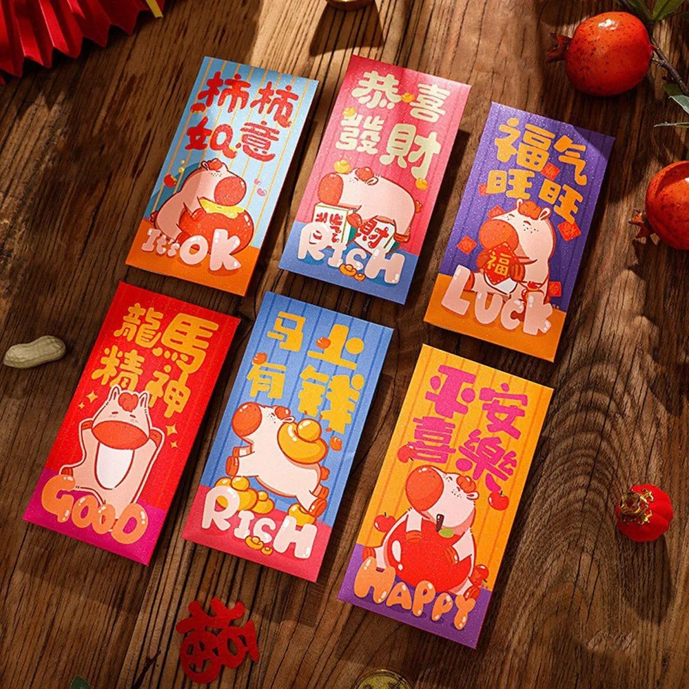 2026 Horse Year Red Envelopes | 6pcs Chinese New Year Lucky Money