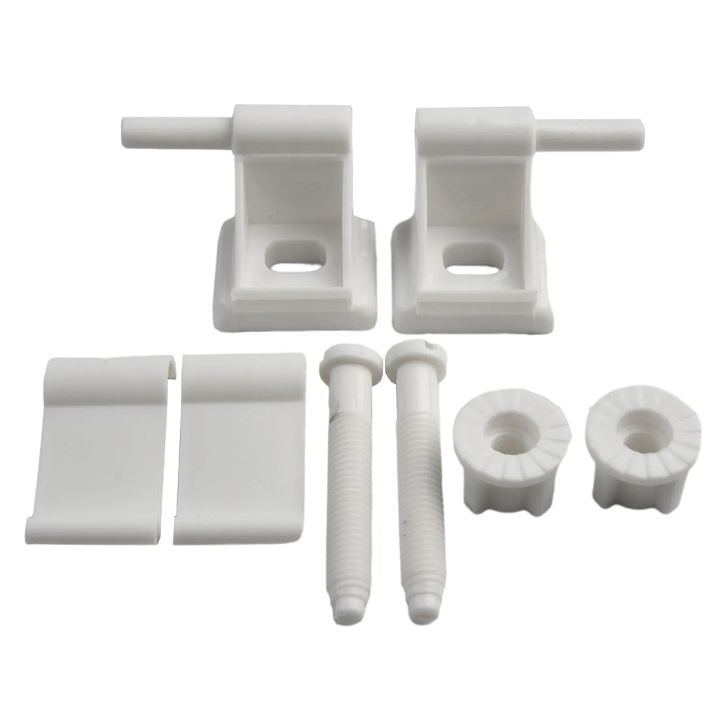 1 Pair Toilet Seat Hinge Bolts Screw Fixing Fitting Kit White Plastic Toilet Lid Hinge Replacement Parts Bathroom Accessories Oasis Select
