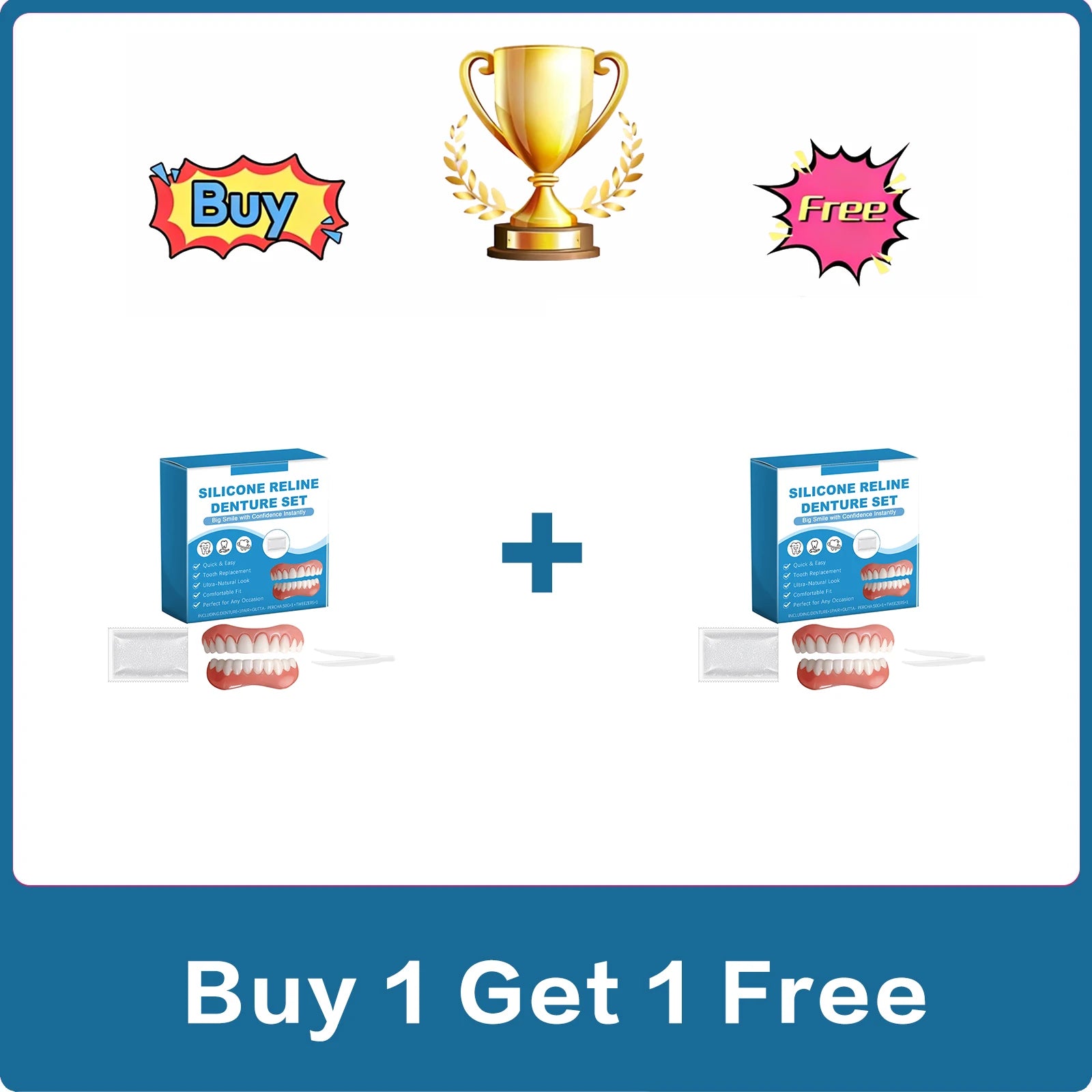 Silicone Temporary Denture Veneers – Upper & Lower Teeth Kit