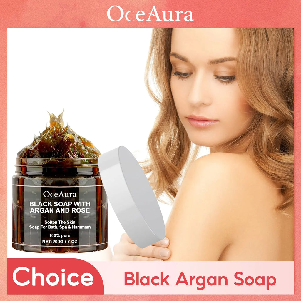 Black Cleansing Soap Deep Exfoliating Moisturizing Soft Skin Darkness Remover Oil Control Reduce Acne Brighten Body Scrub Cream Oasis Select