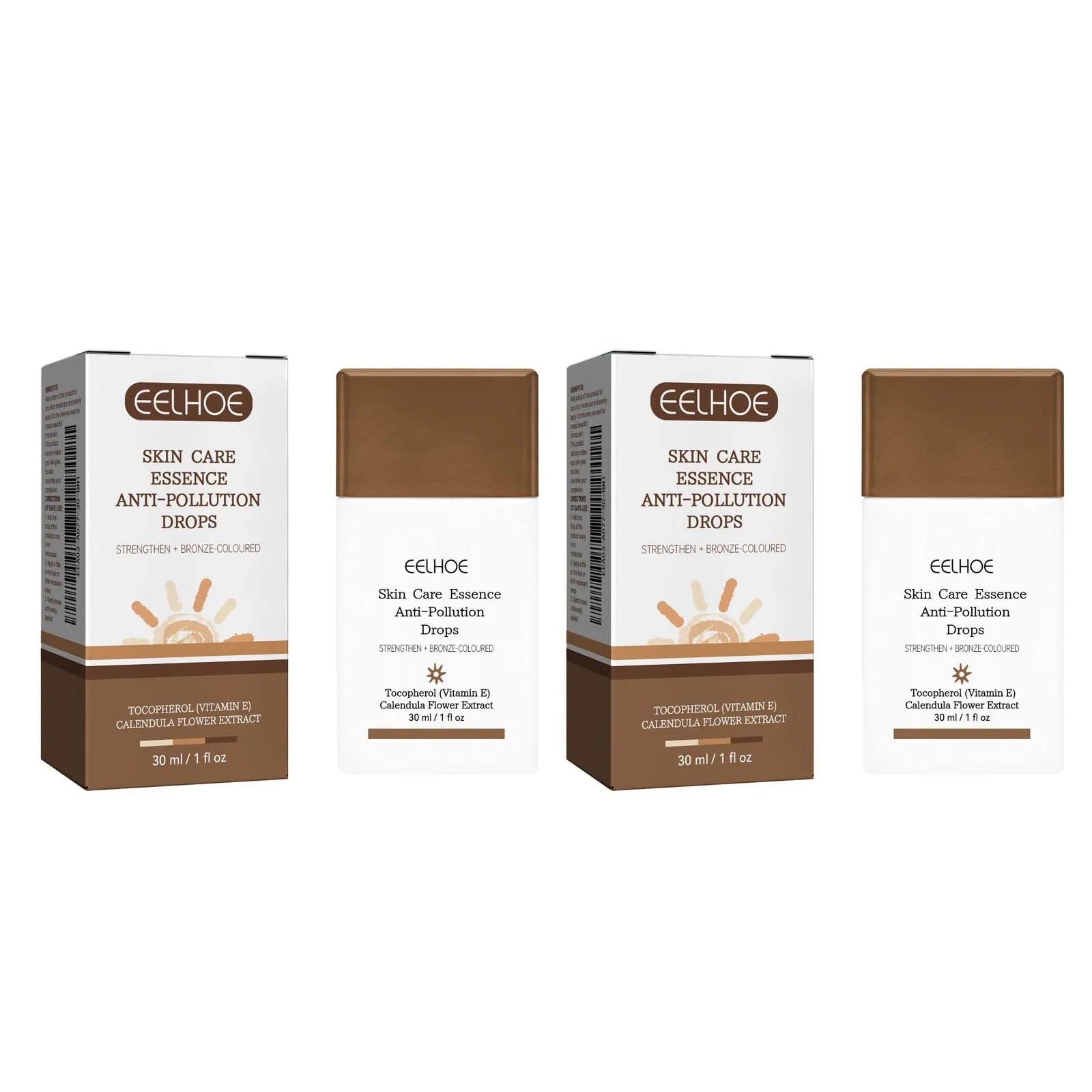 Fake Tan Peptide Serums Liquid Bronze Dark Self Tanning Serum Drops Summer Face Body Bronzing Essence Moisturizing Firming Skin Oasis Select 2 x 30ml Boxed