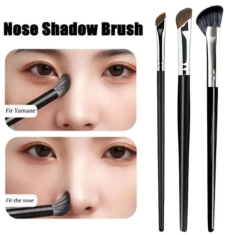 3-Piece Nose Contour Brush Set – Shadow, Sculpting & Concealer Makeup Brush Set Oasis Select