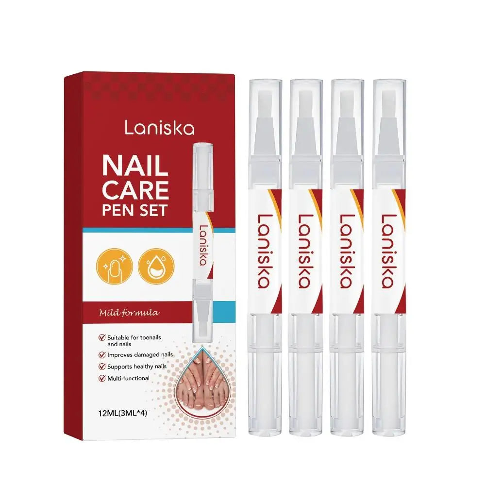 Laniska Nail Care Pen Set - Treatment Damaged, Improve Dry Cuticle, Prevent Cracking, Remove Hangnails, Nail Healthy Growth Care Oasis Select 4PCS X 1