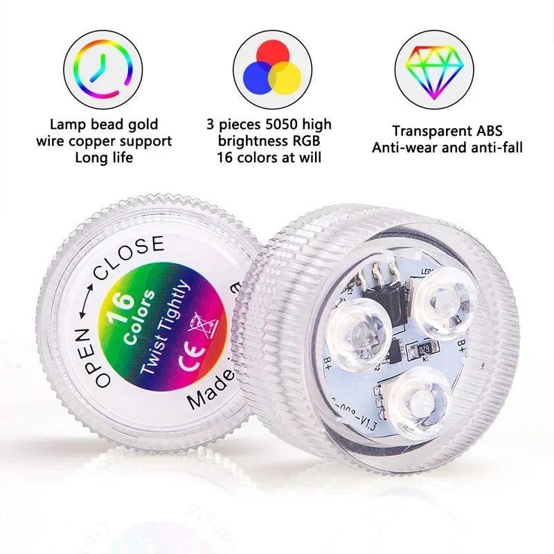KDULIT Mini 16-Color RGB IP68 Submersible LED Pool Light