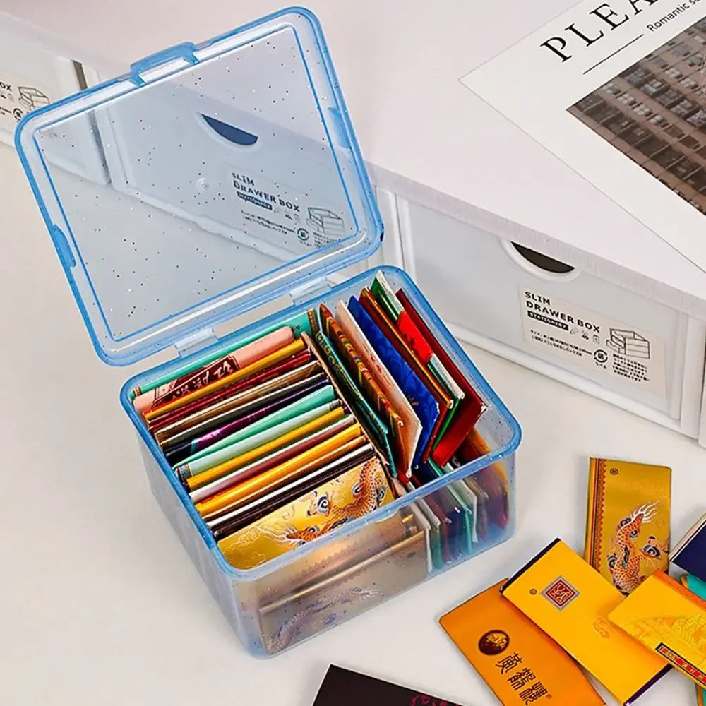 Transparent Plastic Storage Box Jewelry Container Rectangular Shape Collection Box Dust-proof Small Card Holder Storage Case Oasis Select