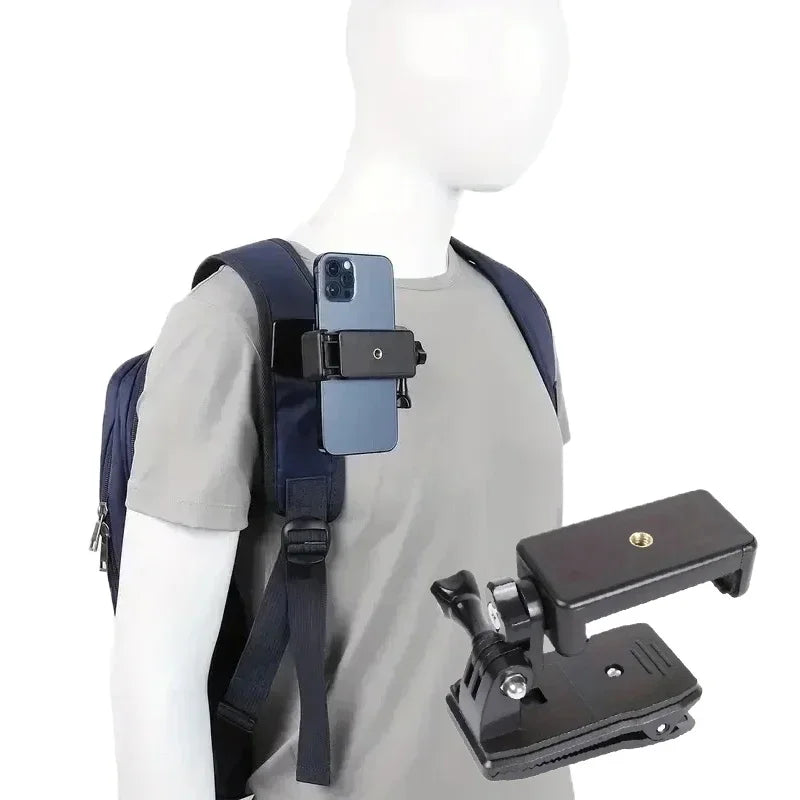 1Pcs Anti-Slide Backpack Strap Clip Mount Adjustable Phone Holder Outdoor Live Video Stand Clamp Mount Oasis Select