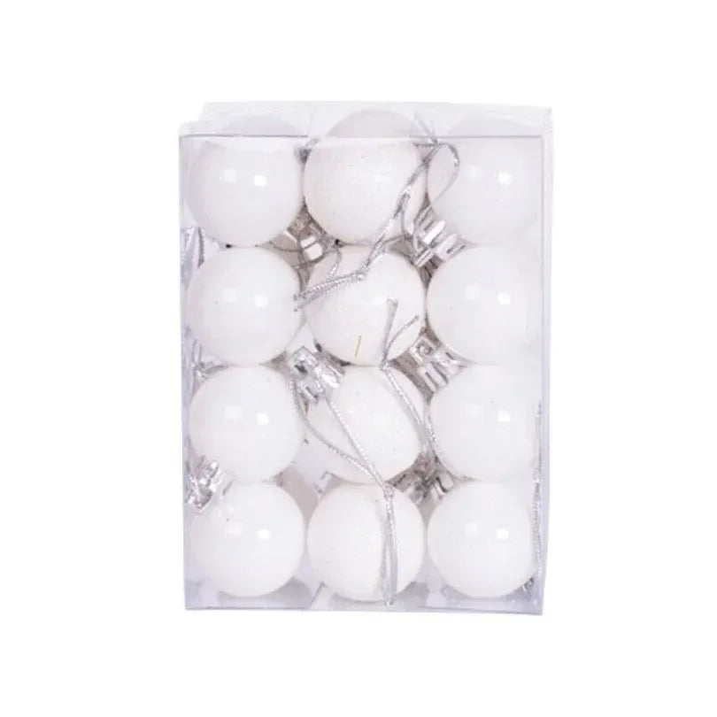 12-Pack Velvet Christmas Ball Ornaments 6cm – Red, Green & White