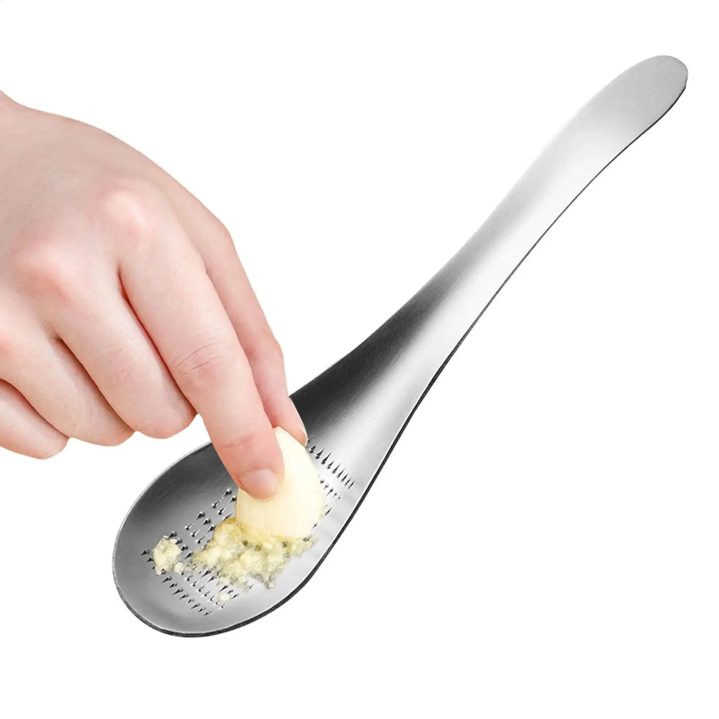 Stainless Steel Garlic Ginger Fruits Root Vegetable Grater Grinder Spoon Versatile Kitchen Ginger Fruits Vegetable Masher Oasis Select
